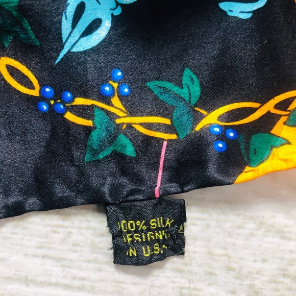 100% Silk Square Scarf Colorful Head Scarves 34x34 - Picture 6 of 8